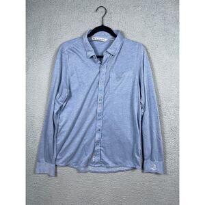 Travis Mathew Mens Size M Blue Long Sleeve Button Up Shirt Pinehurst Golf